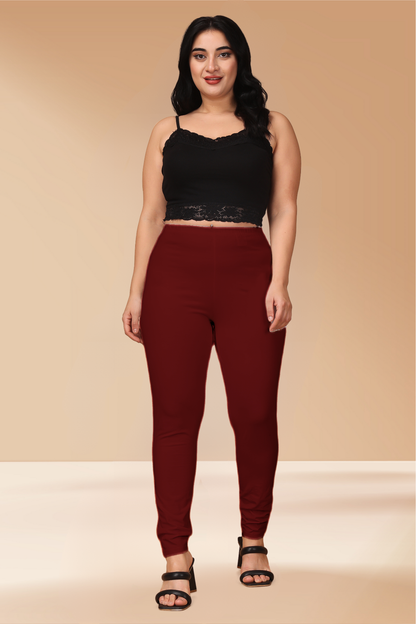 Maroon Cotton Legging