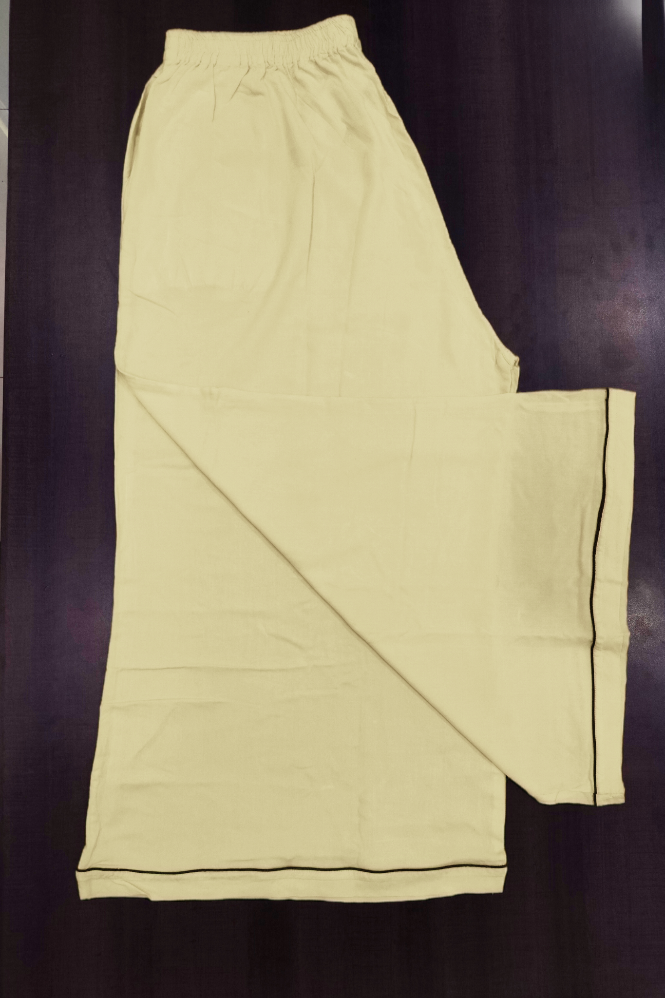 Lemon Detailed Hemline Rayon Palazzo