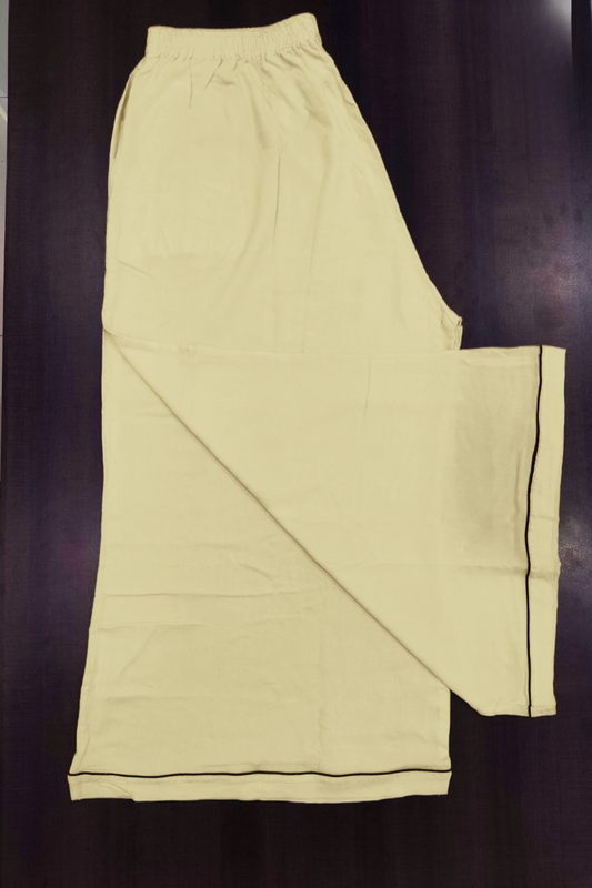 Lemon Detailed Hemline Rayon Palazzo