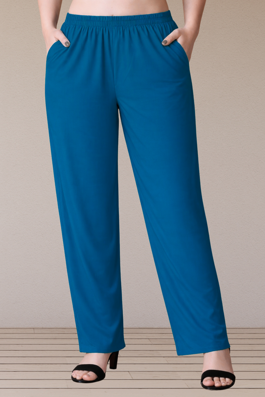 Teal Blue Rayon Kurti Pant
