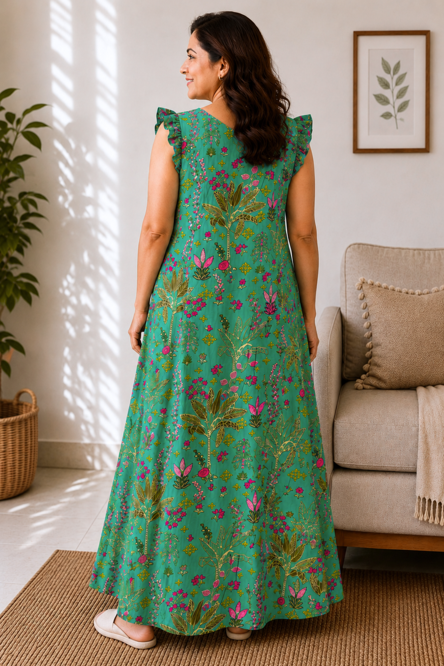 Green Canopy Rayon Night Gown
