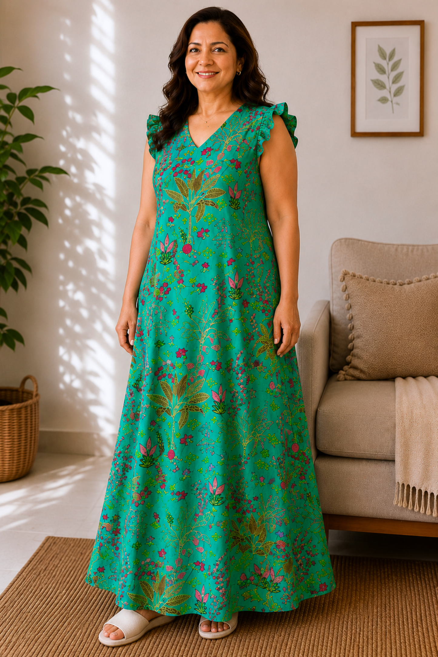 Green Canopy Rayon Night Gown