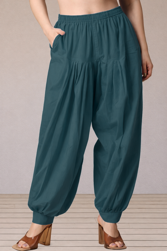 Teal Cotton Afghani Salwar