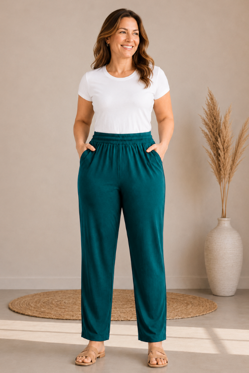 Teal Everyday Cotton Kurti Pants