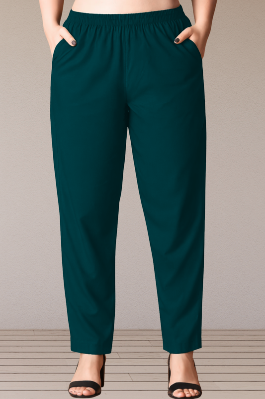 Teal Green Cotton Kurti Pant