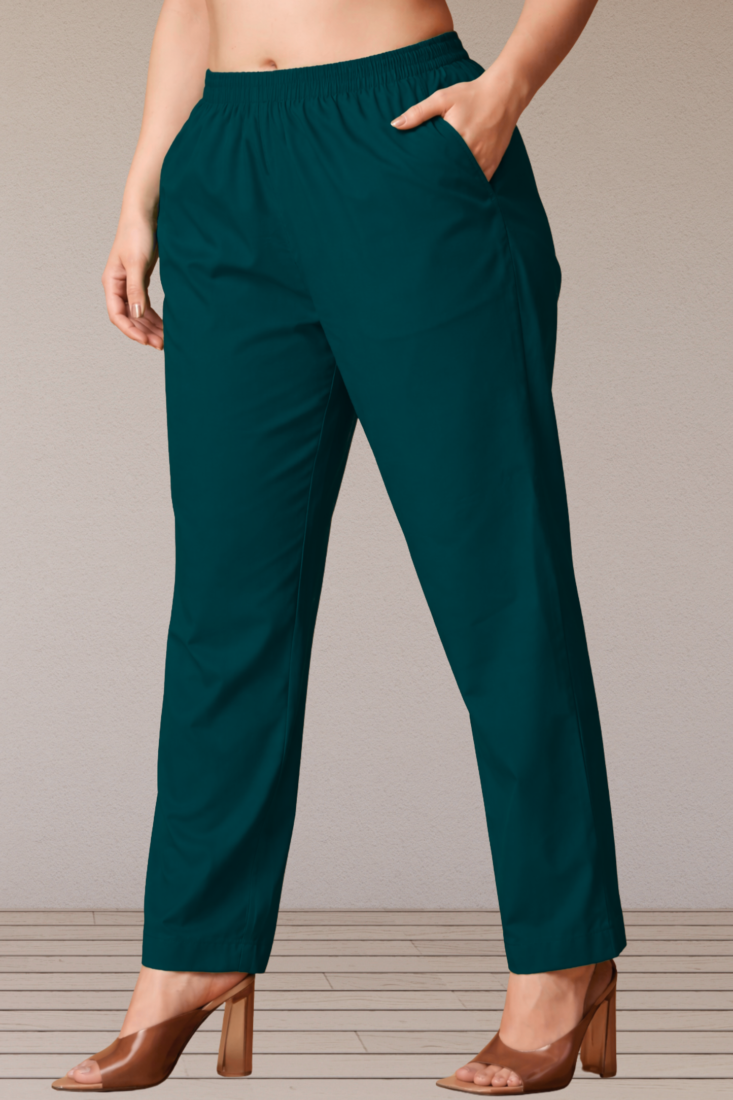 Teal Green Cotton Kurti Pant
