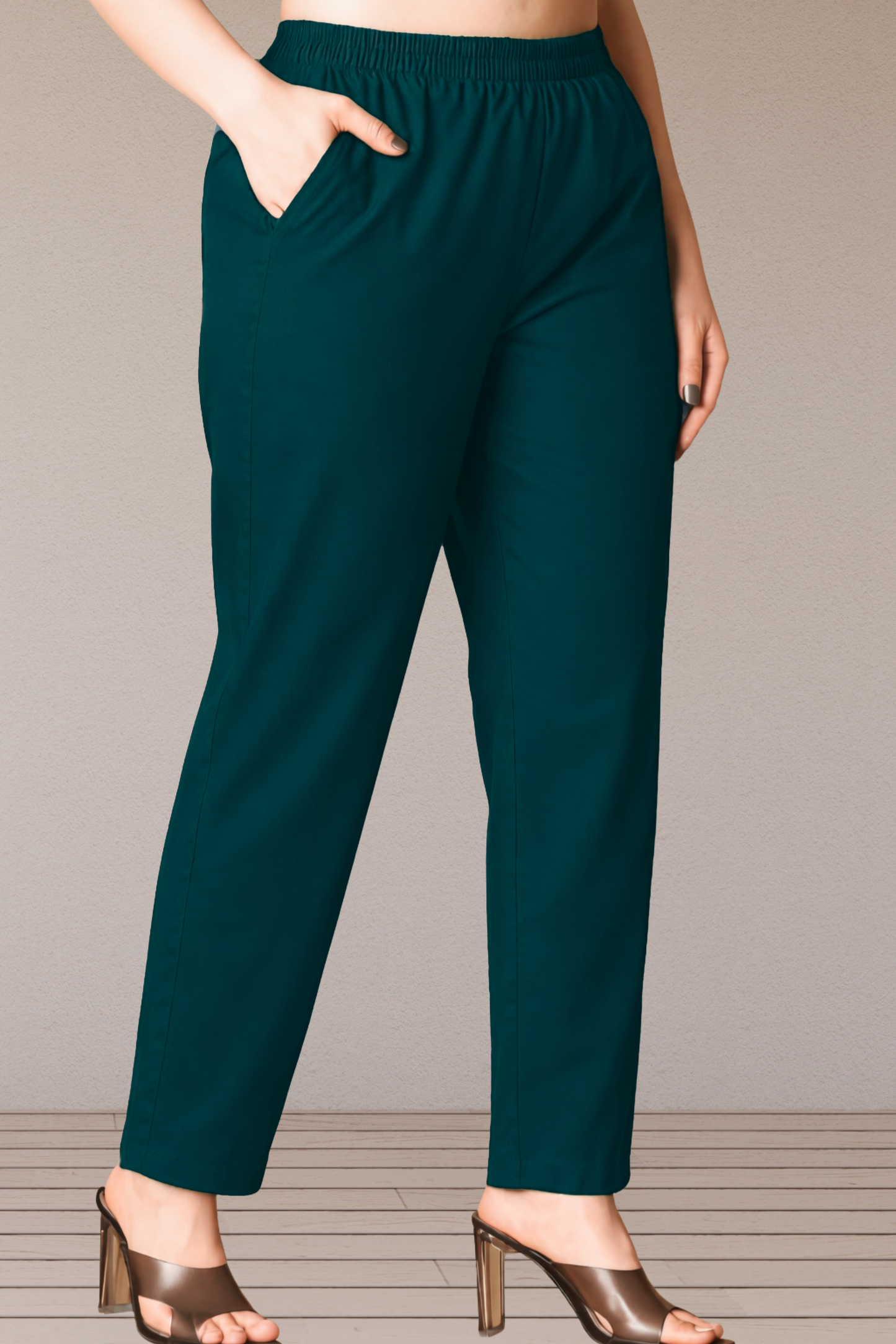 Teal Green Cotton Kurti Pant