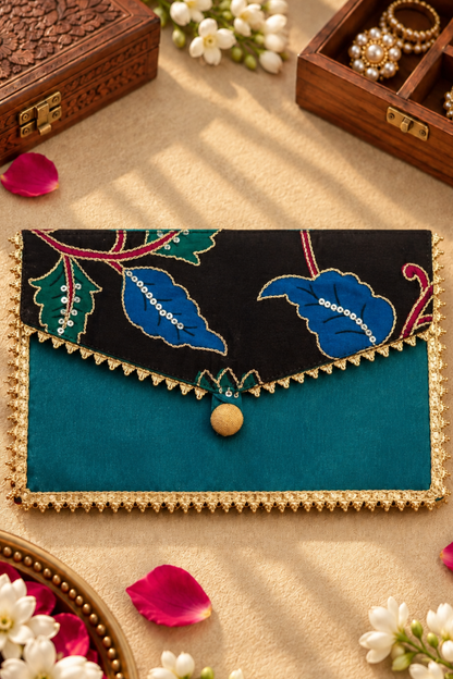 Teal Treasure Handcrafted Shagun Envelope