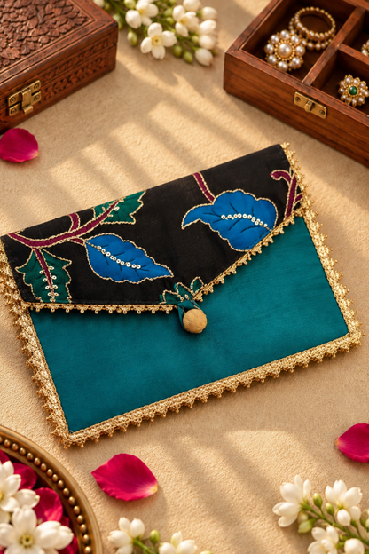 Teal Treasure Handcrafted Shagun Envelope