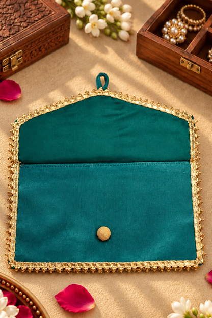 Teal Treasure Handcrafted Shagun Envelope