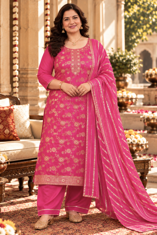 Tickle Me Pink Silk Suit Set