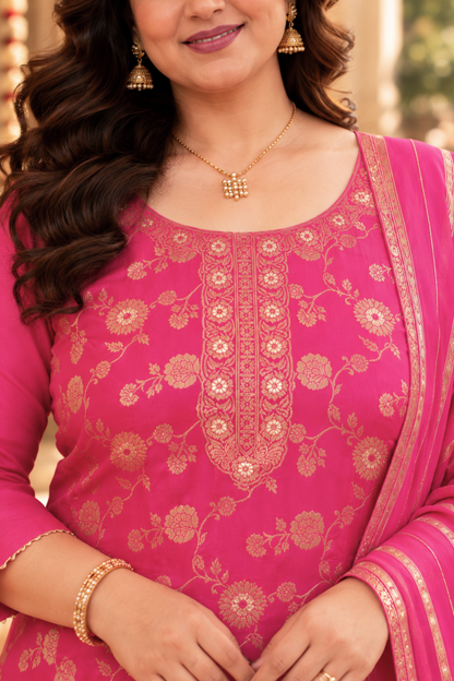 Tickle Me Pink Silk Suit Set