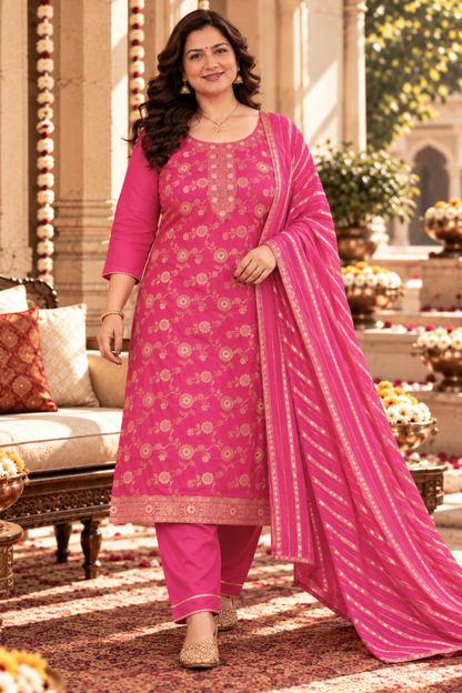 Tickle Me Pink Silk Suit Set