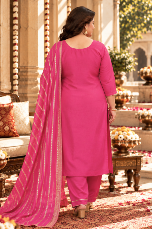 Tickle Me Pink Silk Suit Set