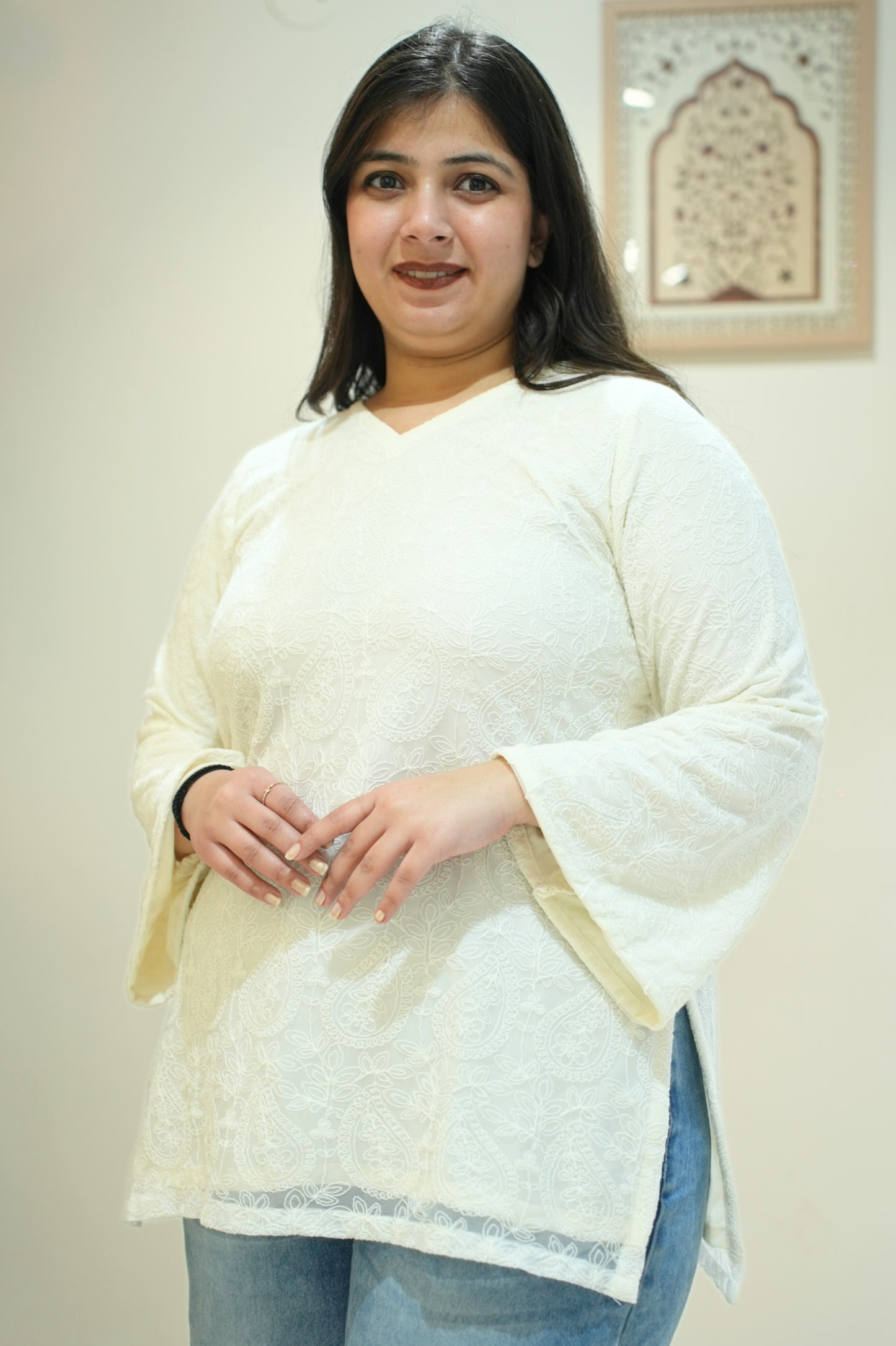 Timeless Ivory Everyday Schiffli Top