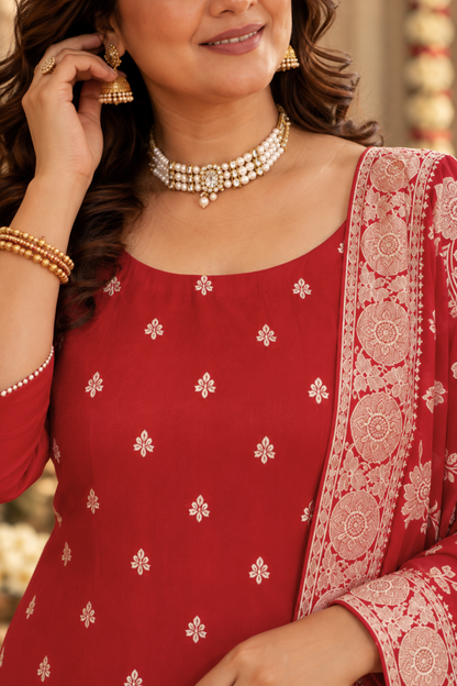 Timeless Bloom Crepe Suit Set