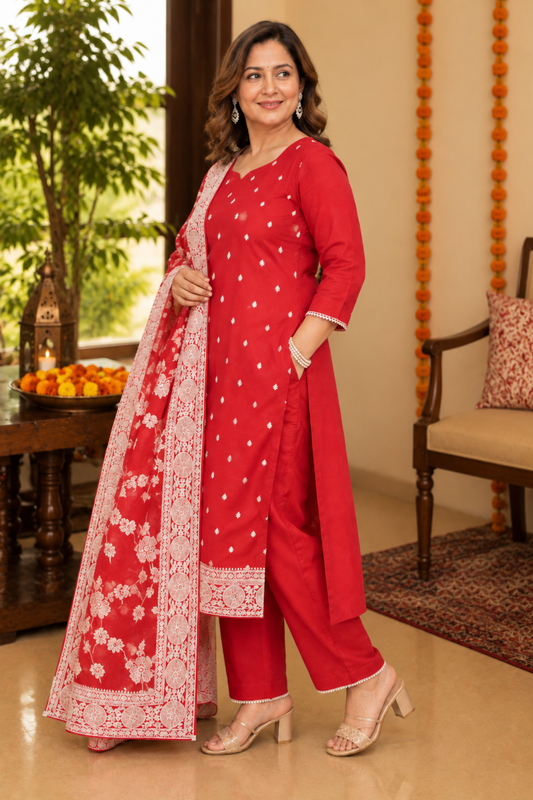 Timeless Bloom Crepe Suit Set