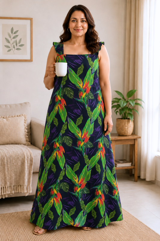 Rainforest Muse Rayon Lounge Dress