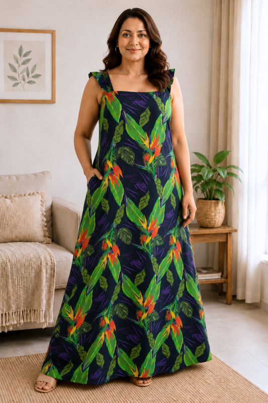 Rainforest Muse Rayon Lounge Dress