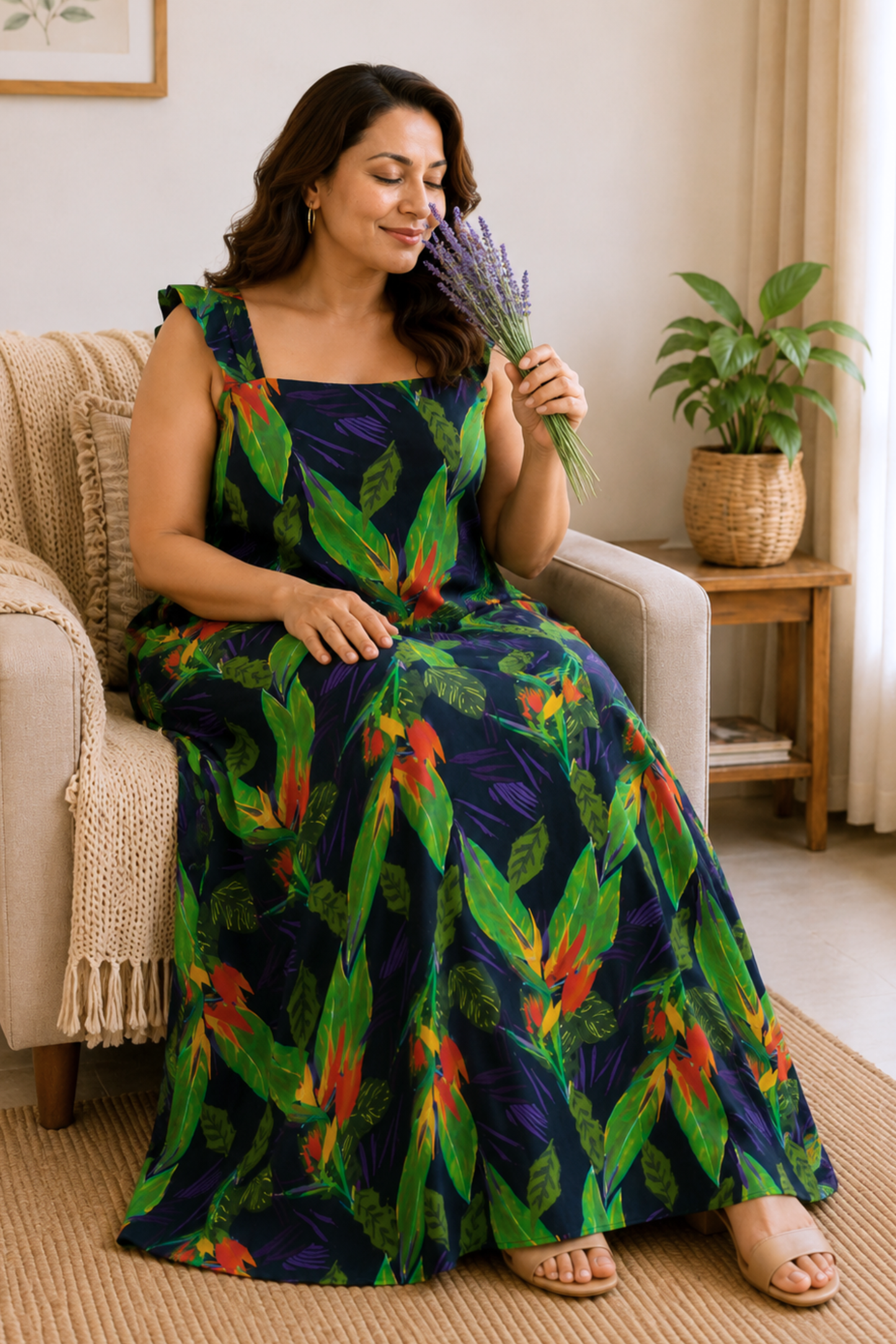 Rainforest Muse Rayon Lounge Dress