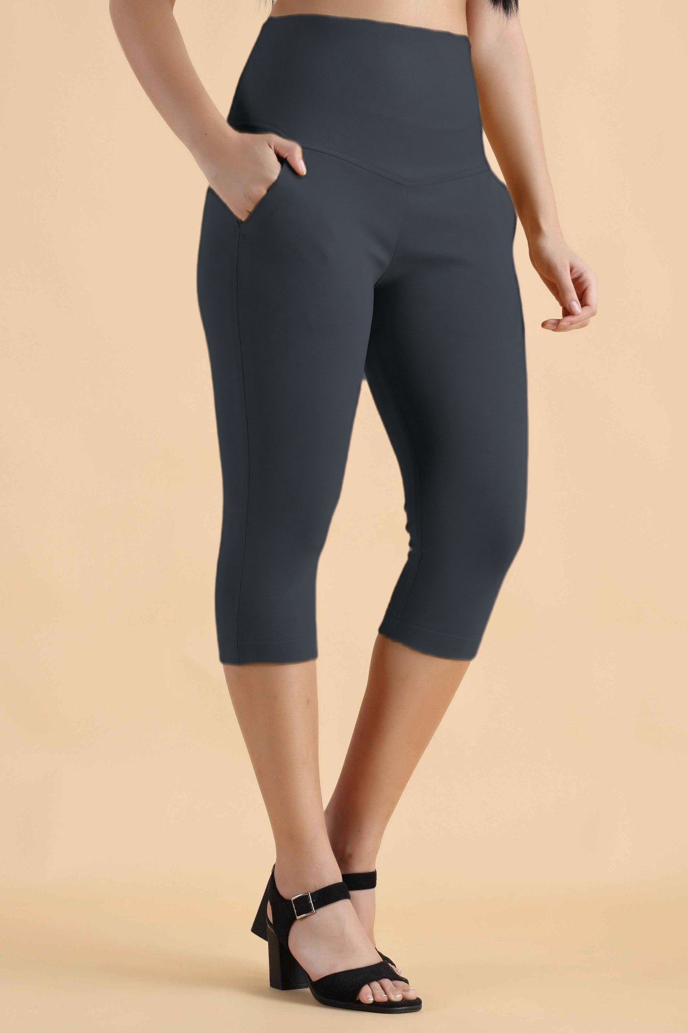 Dark Grey Tummy Tucker Capris