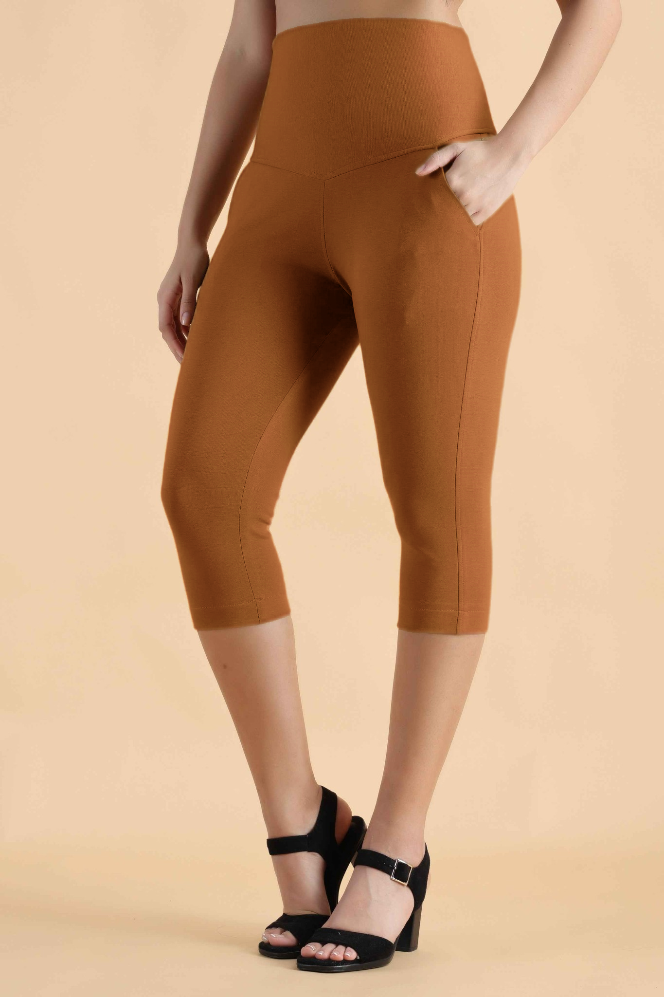 Rust Tummy Tucker Capris