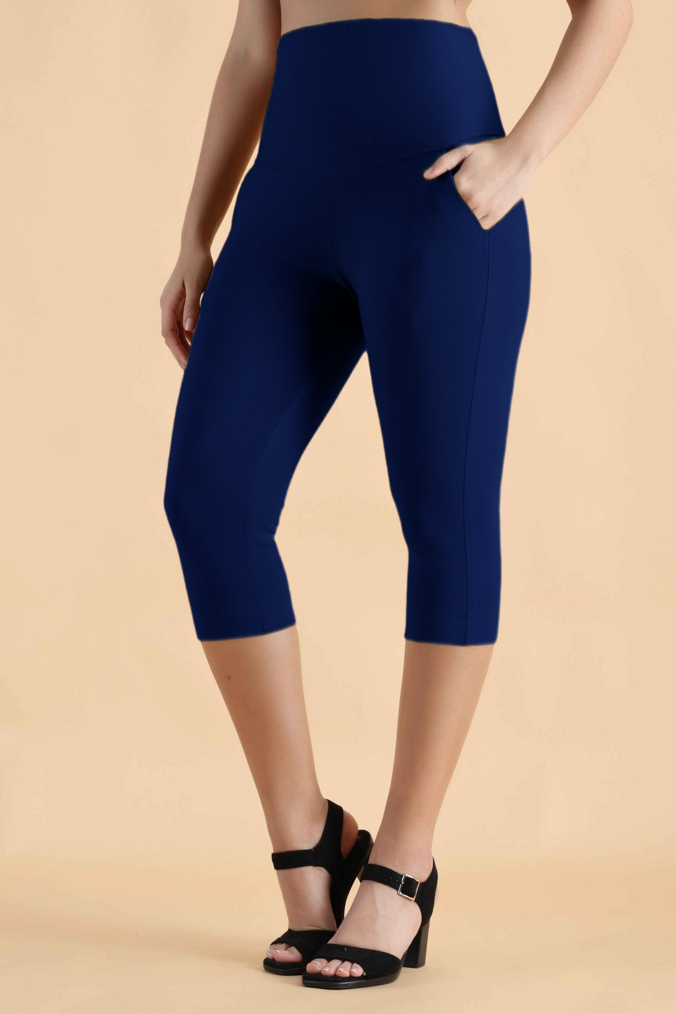 Navy Blue Tummy Tucker Capris