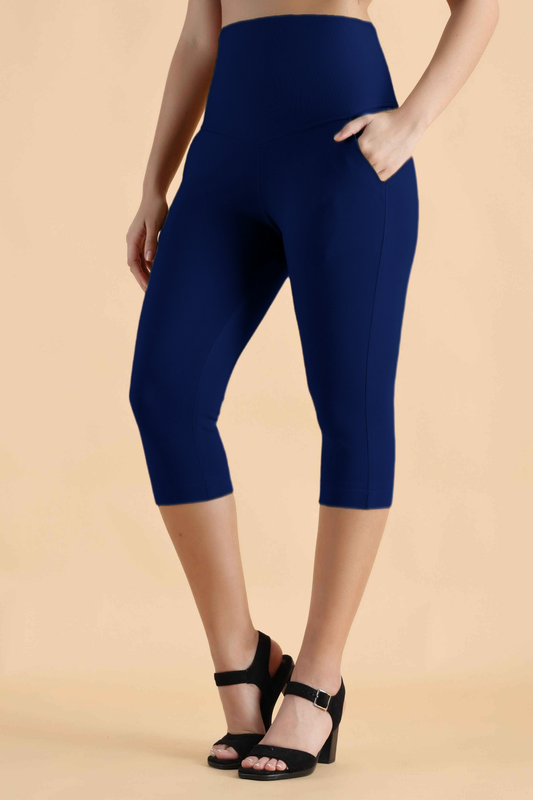 Navy Blue Tummy Tucker Capris