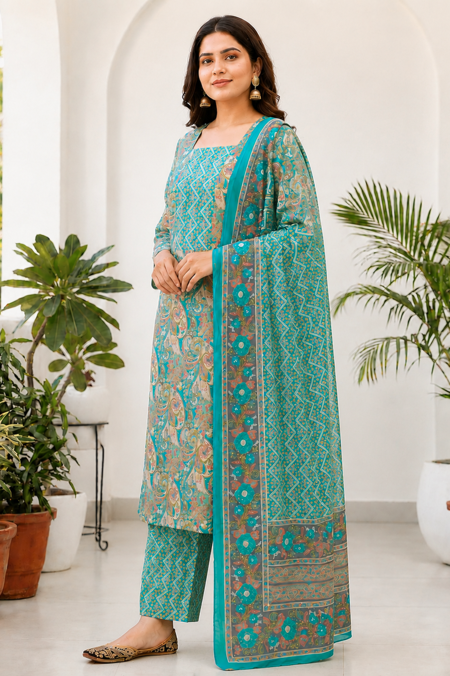 Jade Anaara Printed Cotton Suit