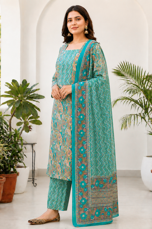 Jade Anaara Printed Cotton Suit