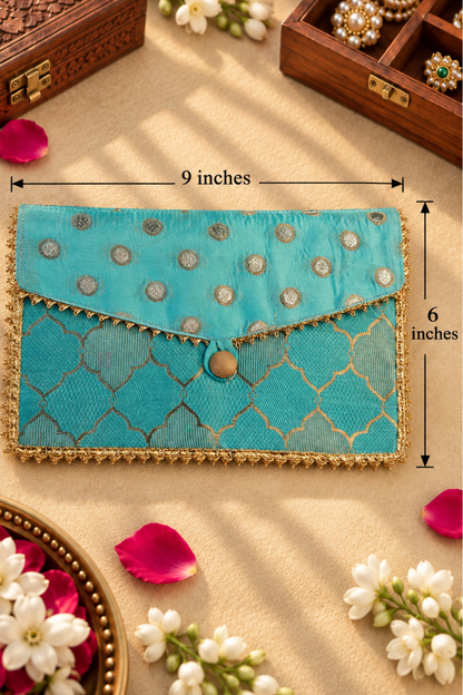 Turquoise Handcrafted Shagun Envelope