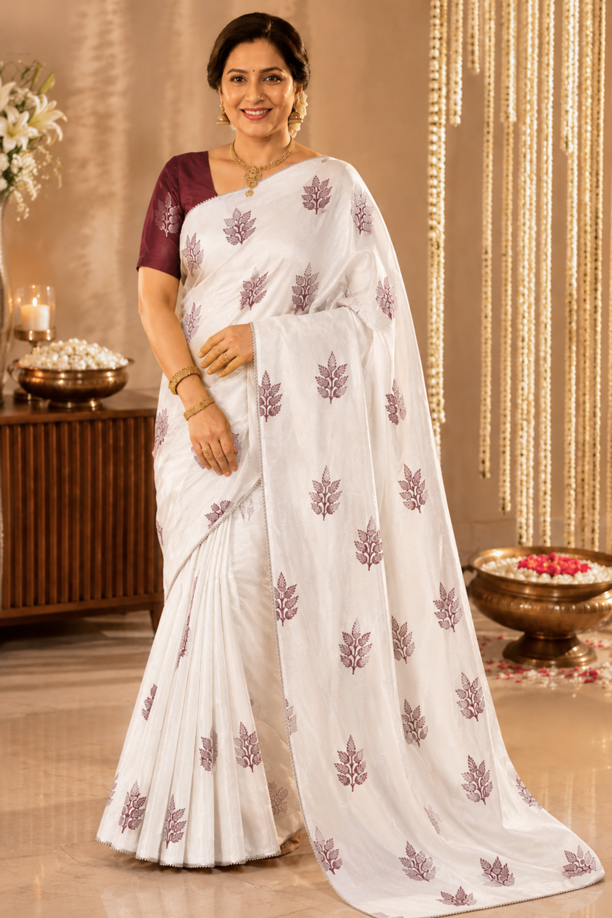 Tussar Silk Maroon Blouse