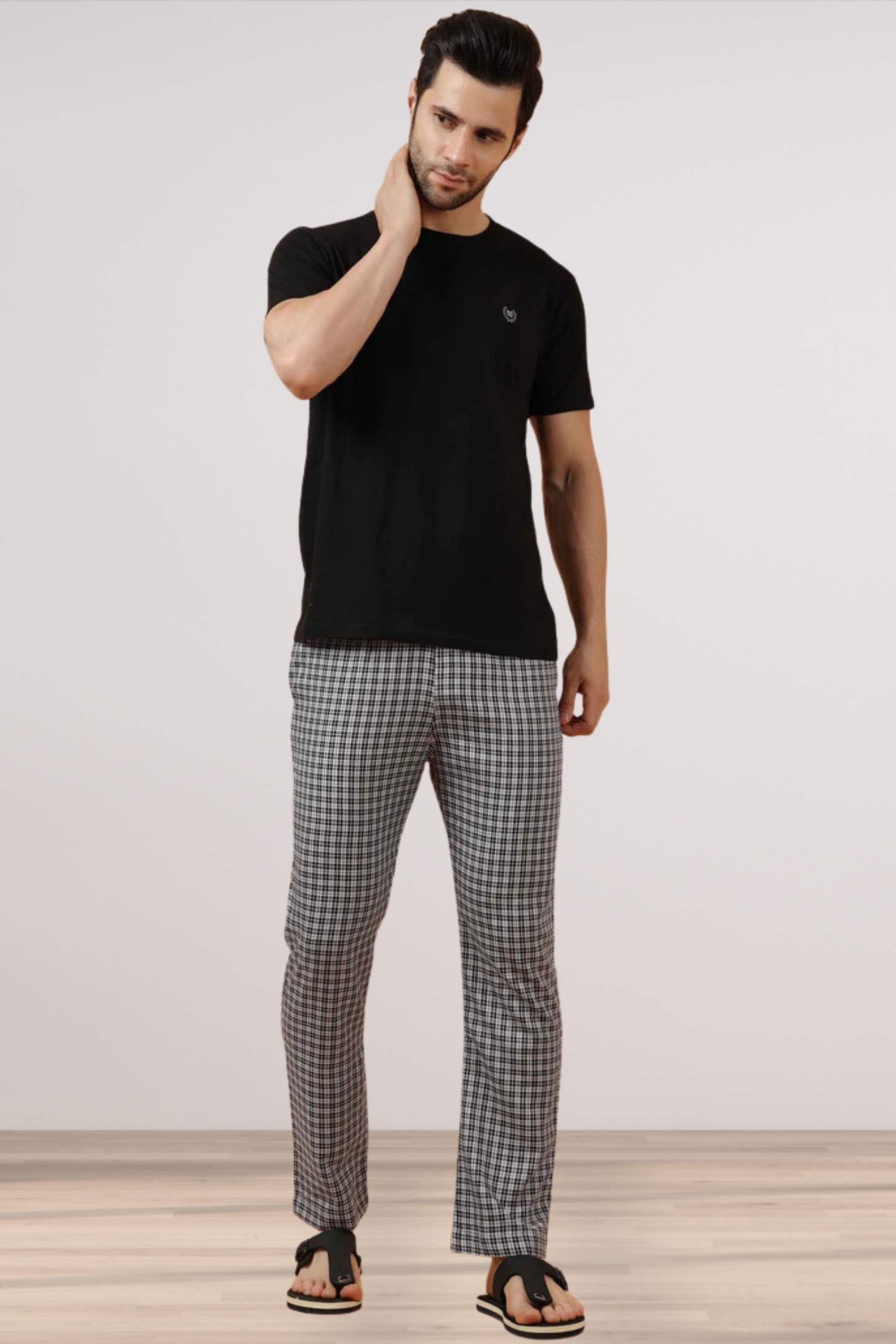 Twilight Black Checked Cotton Pajama