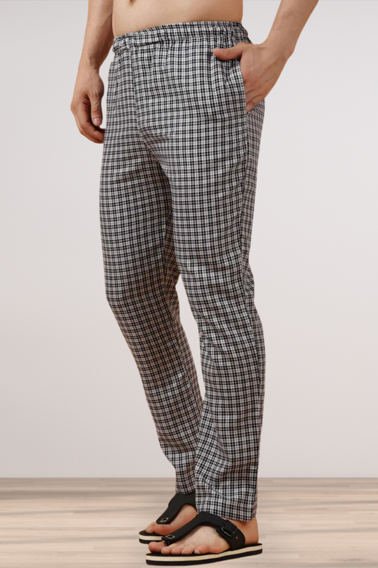 Twilight Black Checked Cotton Pajama
