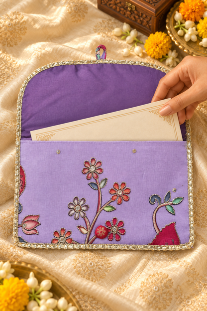 Twilight Lavender Handcrafted Shagun Envelope