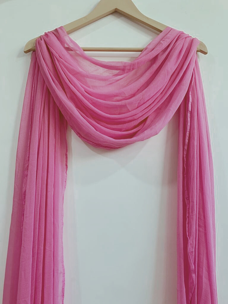 Buy Plus Size ​Light Pink Chiffon Dupatta At Apella | Sizes XS to 10 XL | India | Free Delivery | Customized