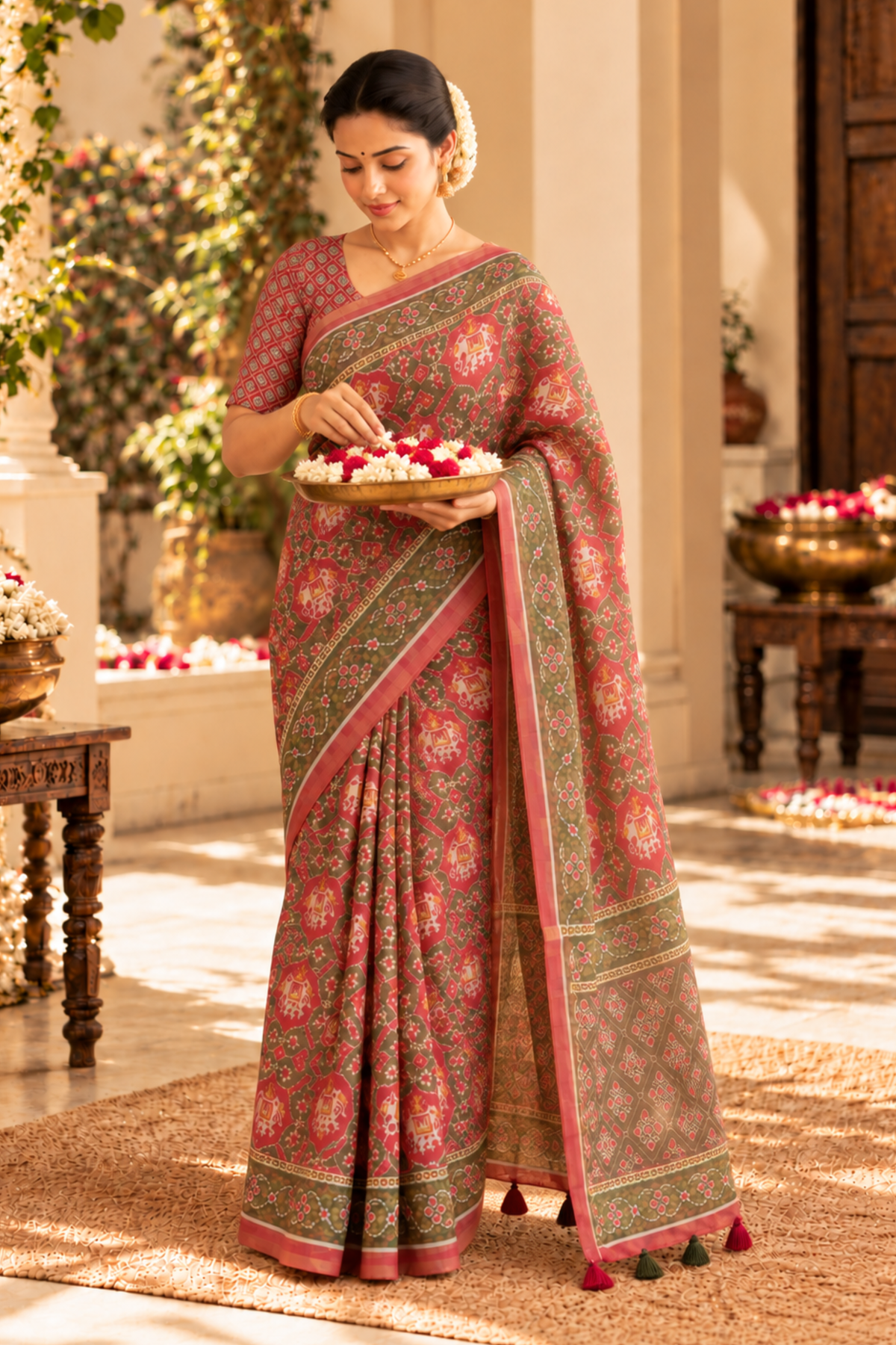 Vamika Printed Saree With 1.5 Mtr Blouse