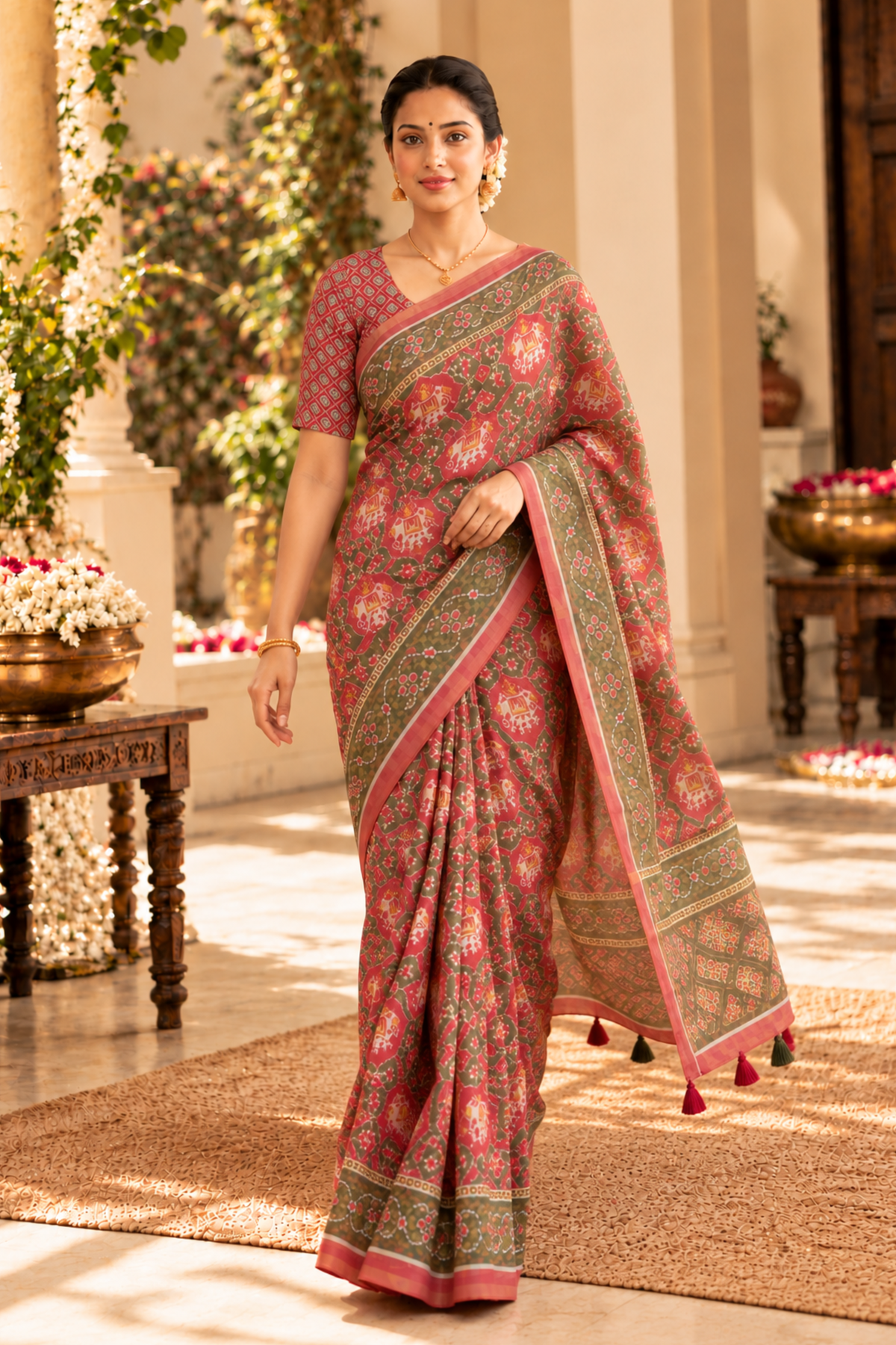 Vamika Printed Saree With 1.5 Mtr Blouse