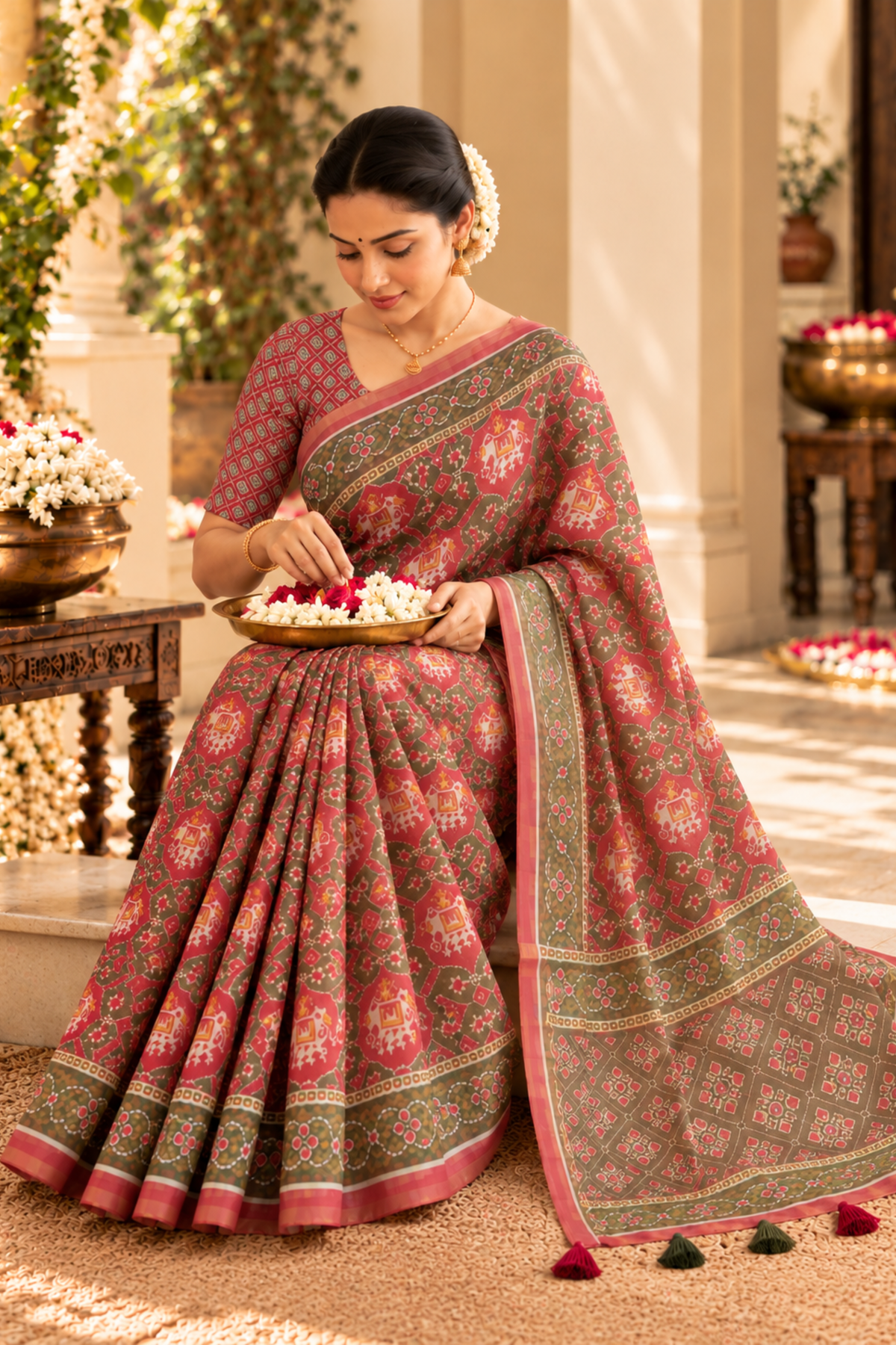 Vamika Printed Saree With 1.5 Mtr Blouse