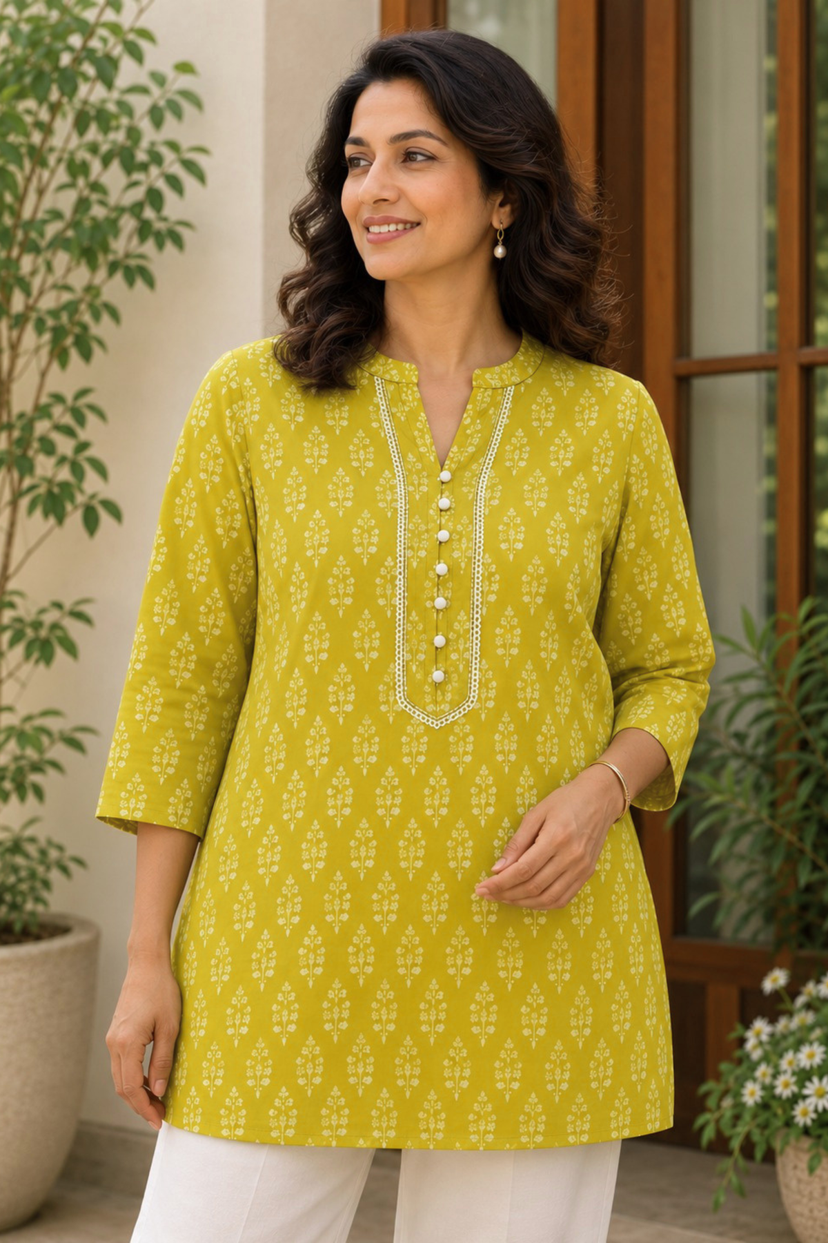 Vanya Vine Cotton Short Kurta