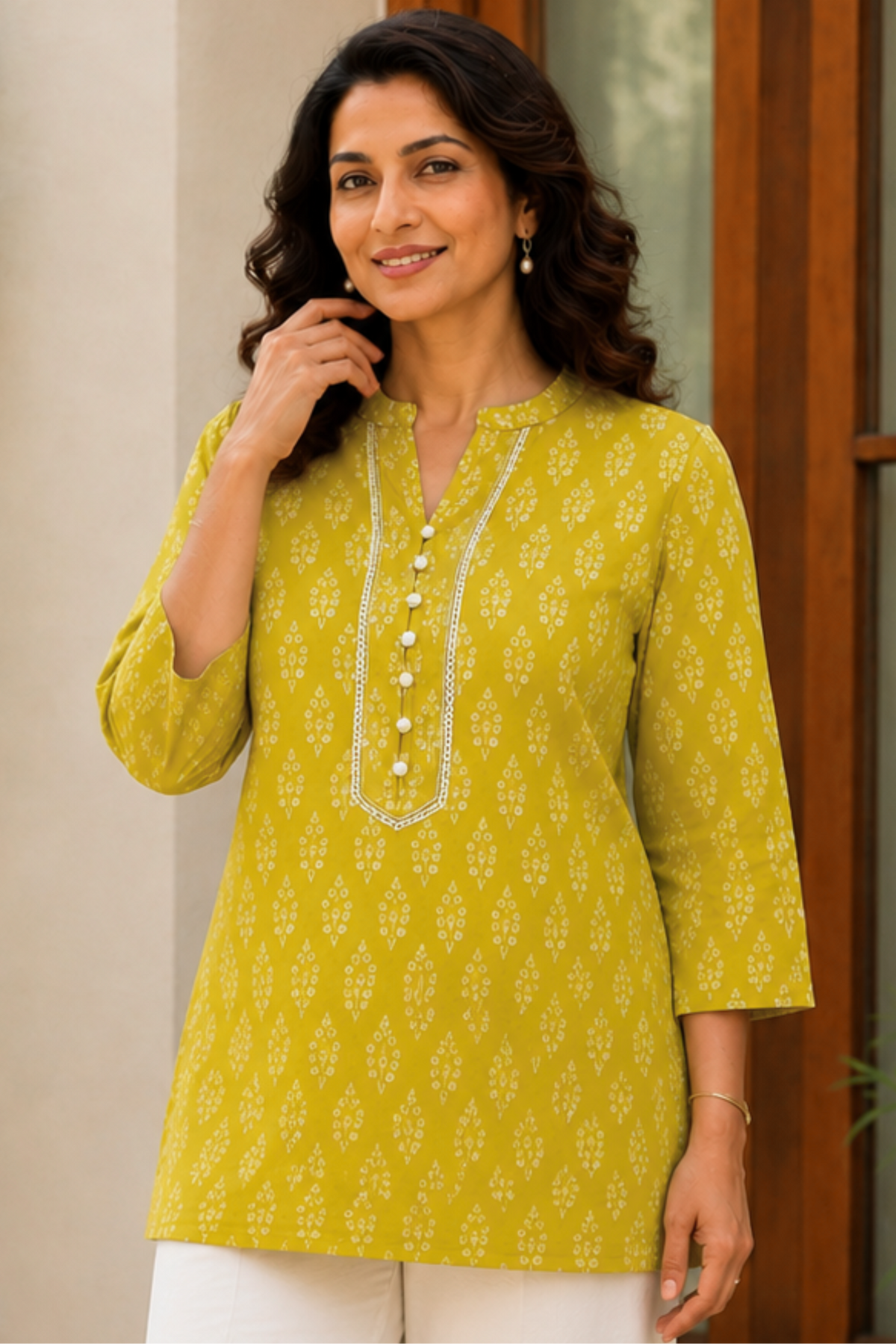 Vanya Vine Cotton Short Kurta
