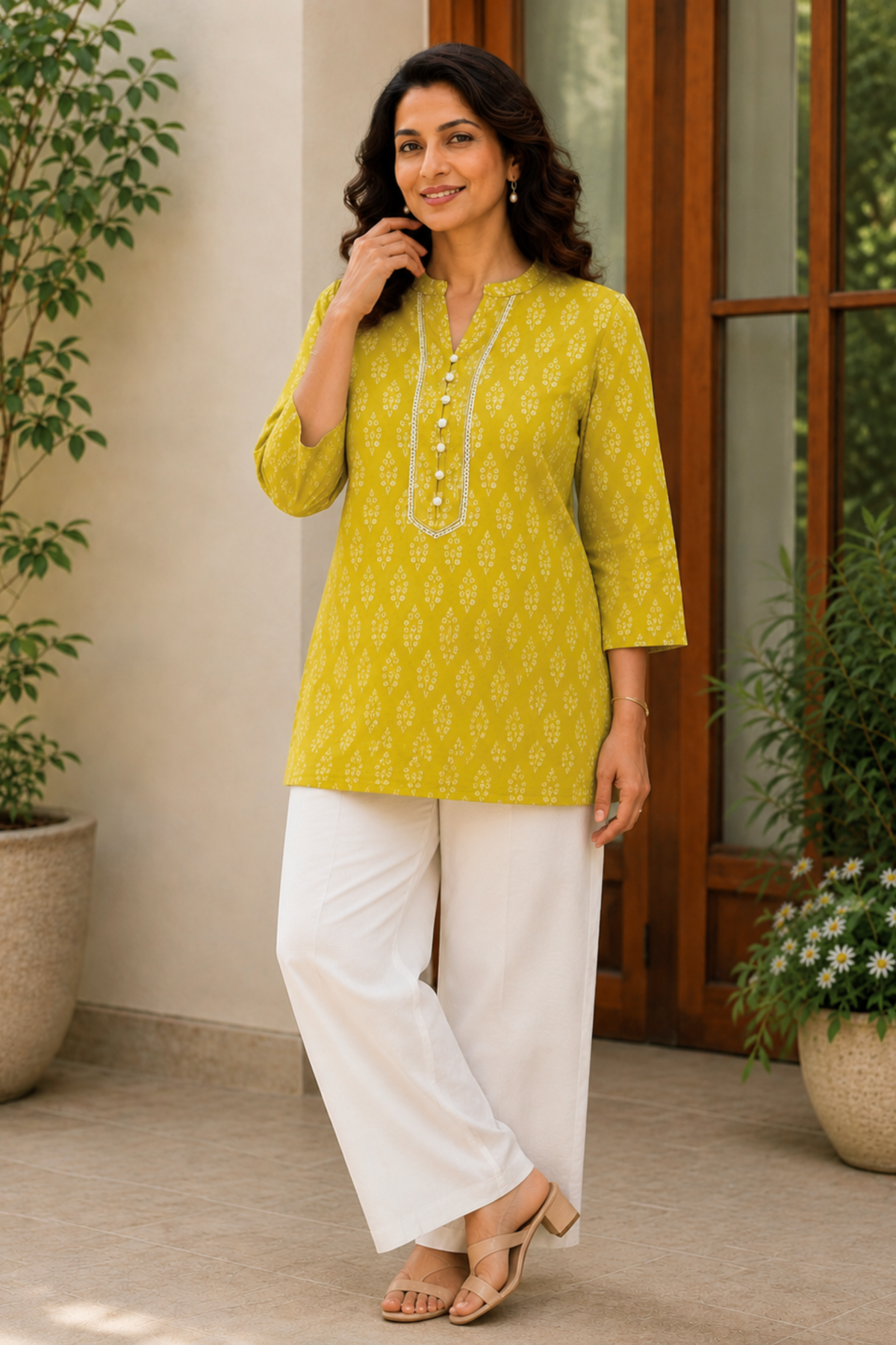 Vanya Vine Cotton Short Kurta