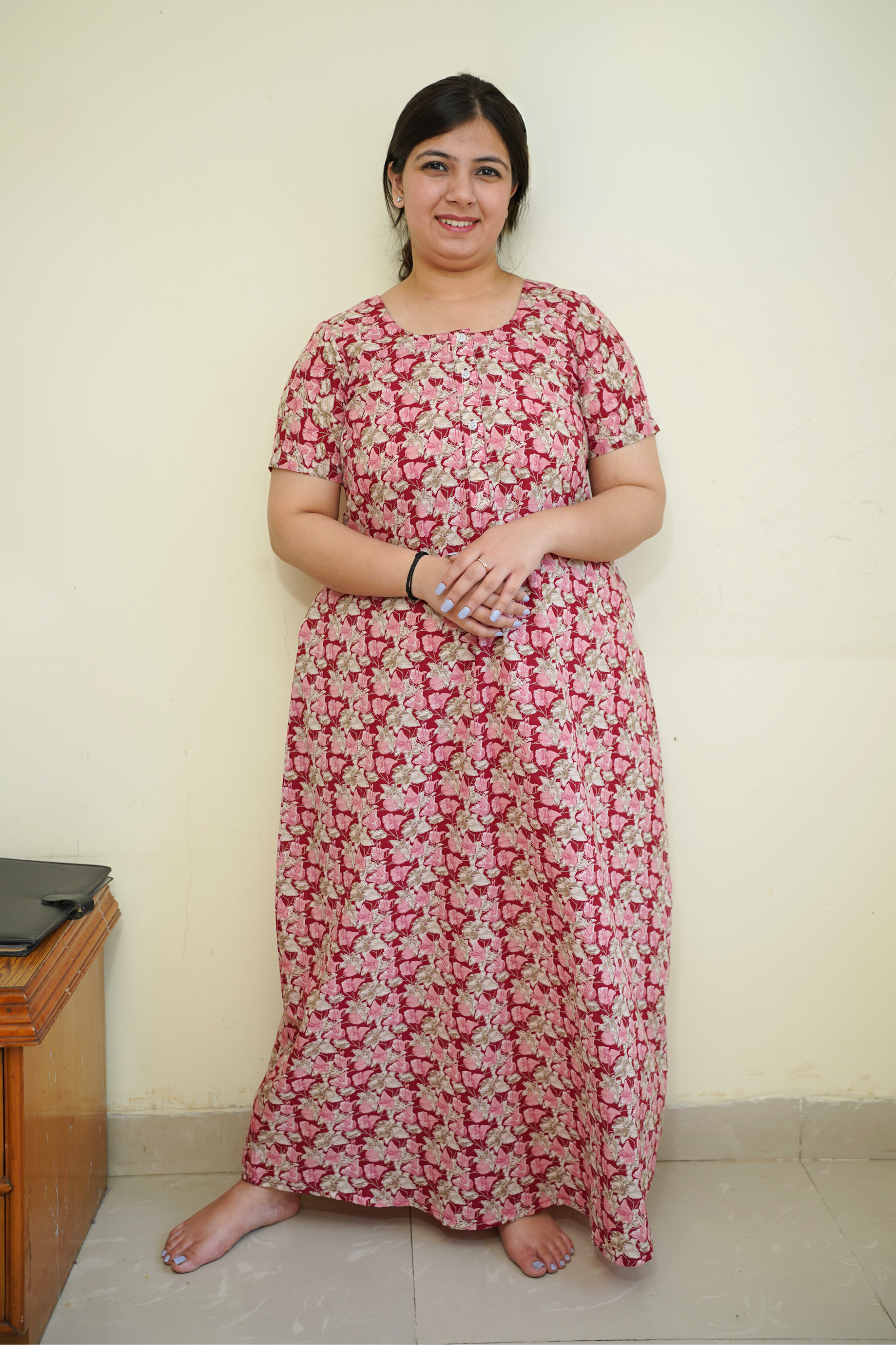 Rose Vine Cotton Night Gown