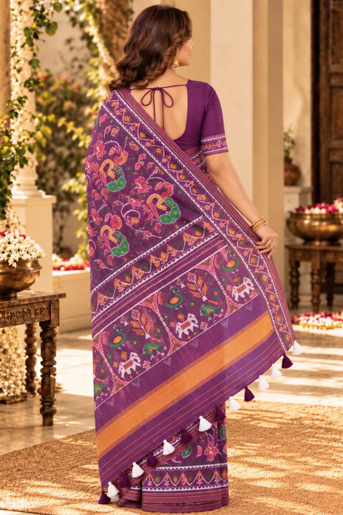 Vasudha Printed Saree With 1.5 Mtr Blouse Piece