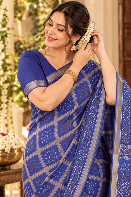 Neelima Printed Saree With 1.5 Mtr Blouse Piece
