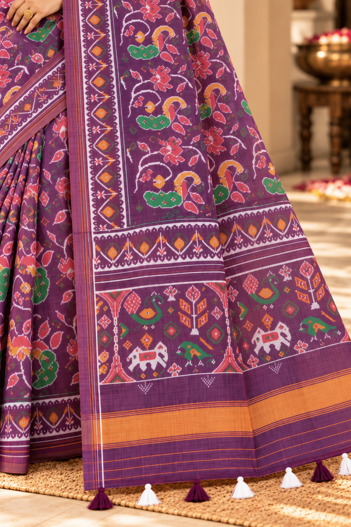Vasudha Printed Saree With 1.5 Mtr Blouse Piece