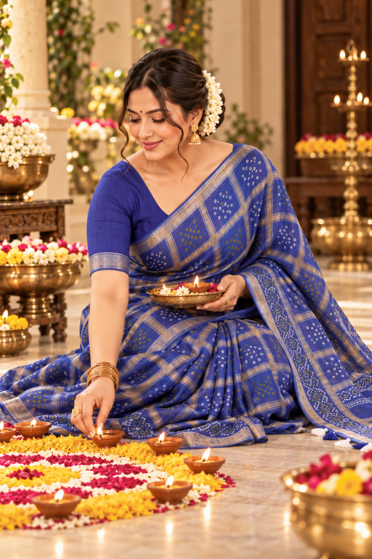 Neelima Printed Saree With 1.5 Mtr Blouse Piece