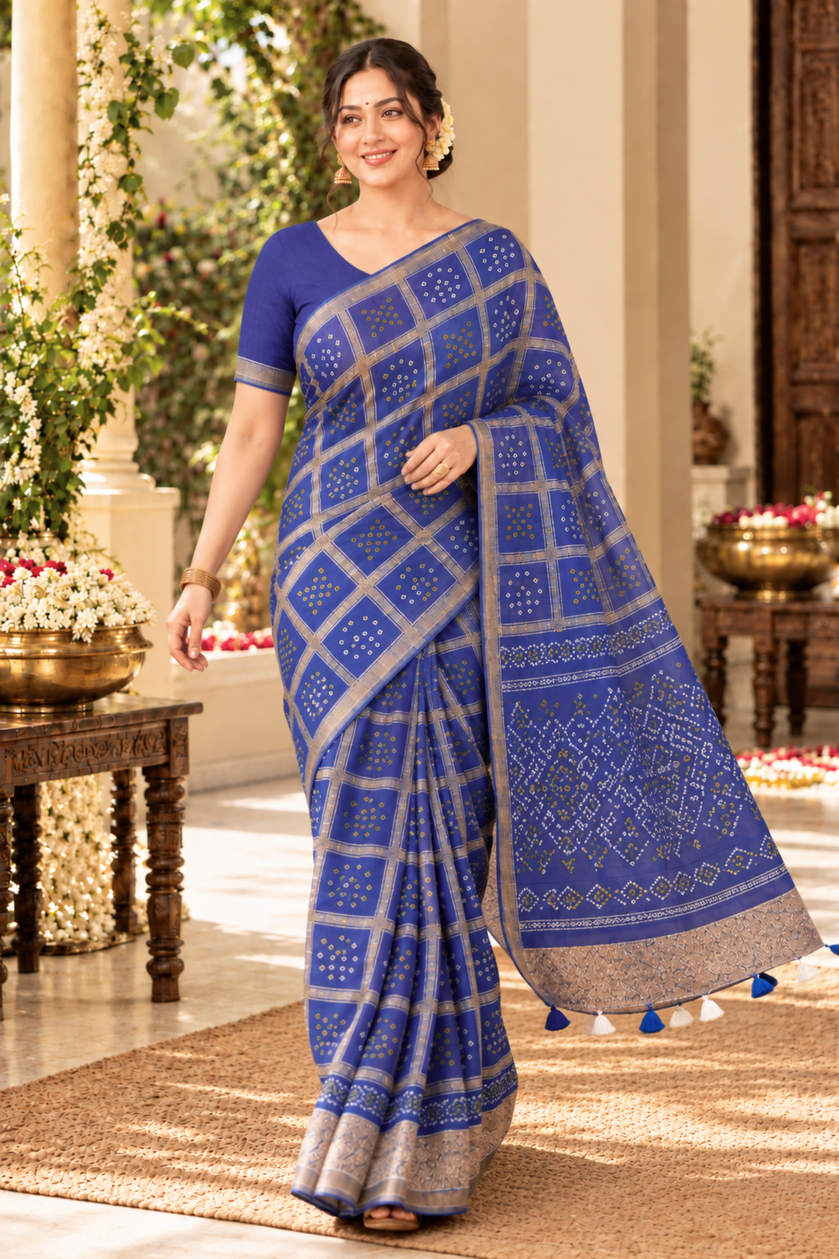 Neelima Printed Saree With 1.5 Mtr Blouse Piece