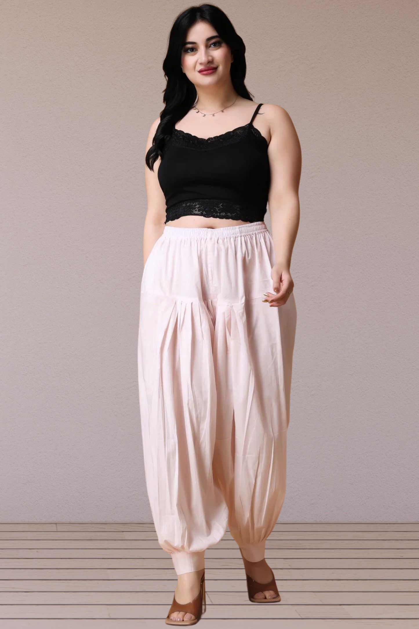 Very Light Pink Cotton Afghani Salwar
