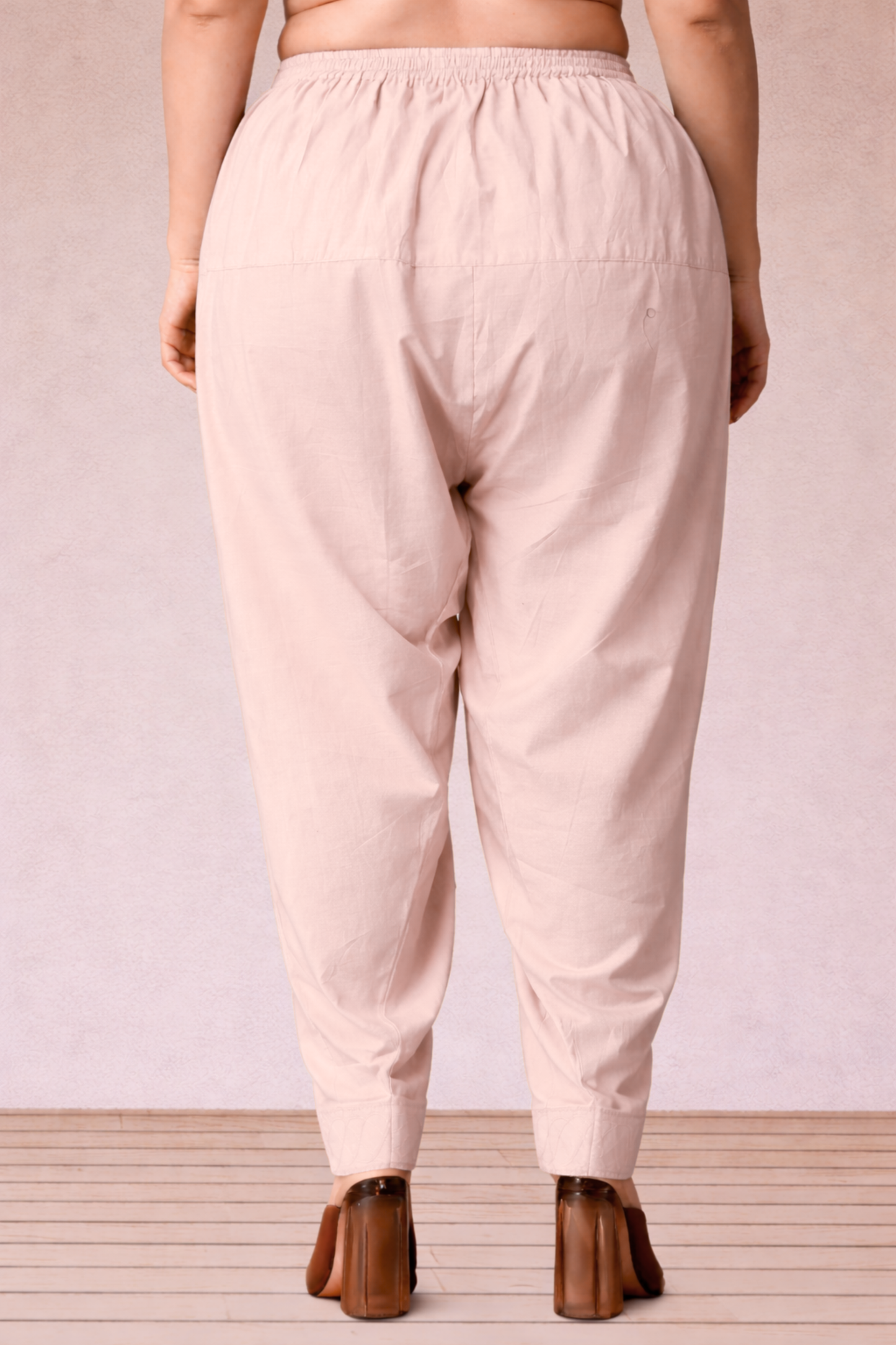 Very Light Pink Cotton Straight Salwar